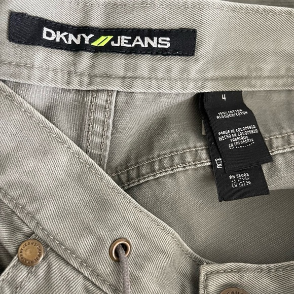 DKNY JEANS Women’s Khaki Cotton Zip Fly Drawstring Pants-Size 4 - Picture 3 of 9